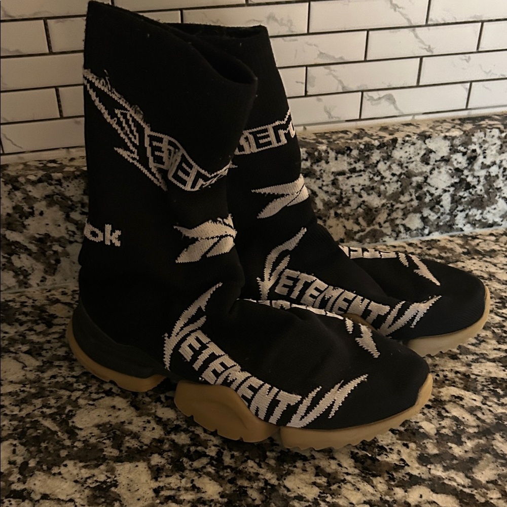 Vetements Black and White High-Top Sock Sneakers